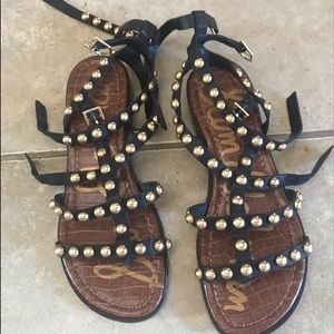 Sam Edelman size 8 1/2 Black Gladiator Sandals
